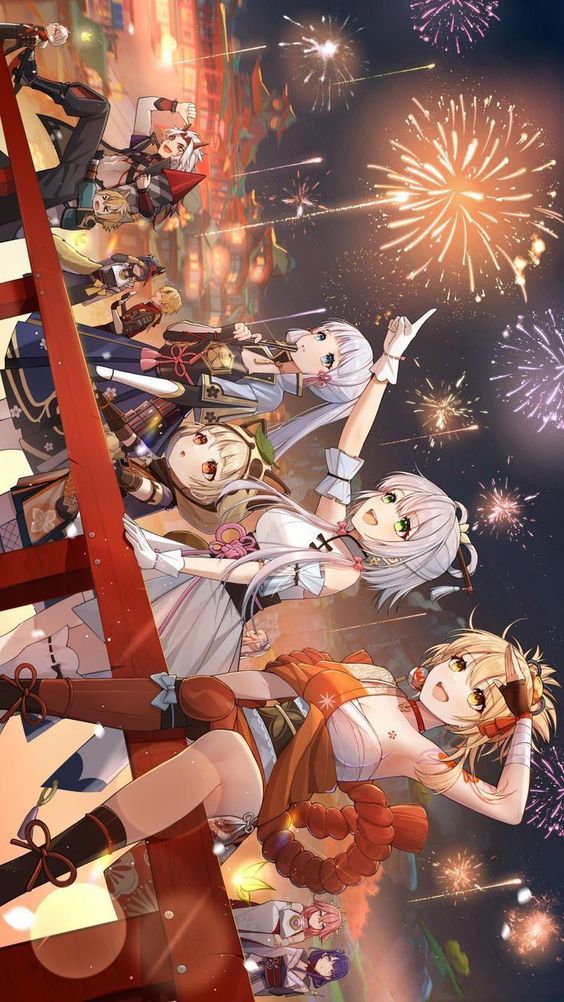 Hình ảnh nữ anime ăn tết đẹp