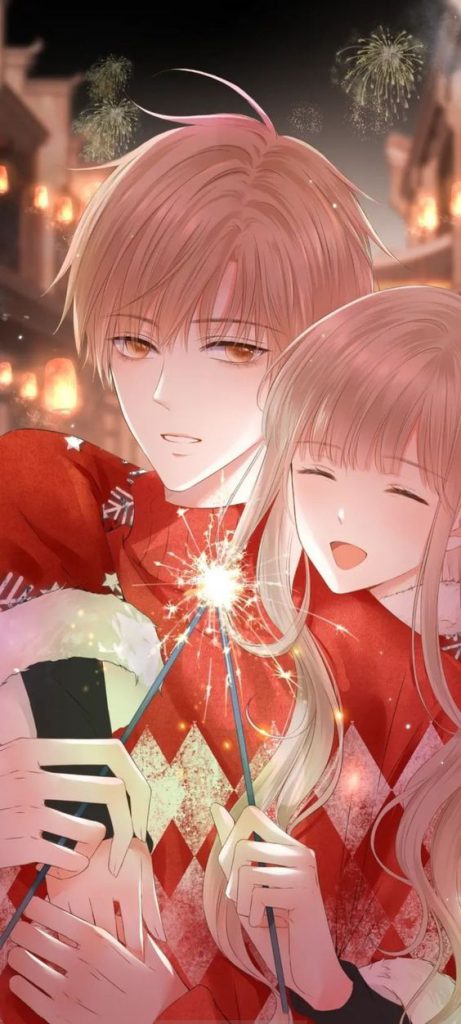 Hình ảnh anime tết dành cho cặp đôi đẹp