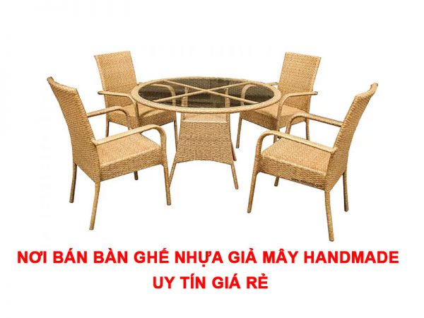 Bàn Ghế Nhựa Giả Mây Handmade