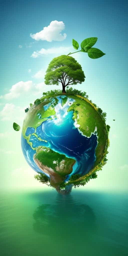 Hình ảnh trái đất nhiều cây xanh.