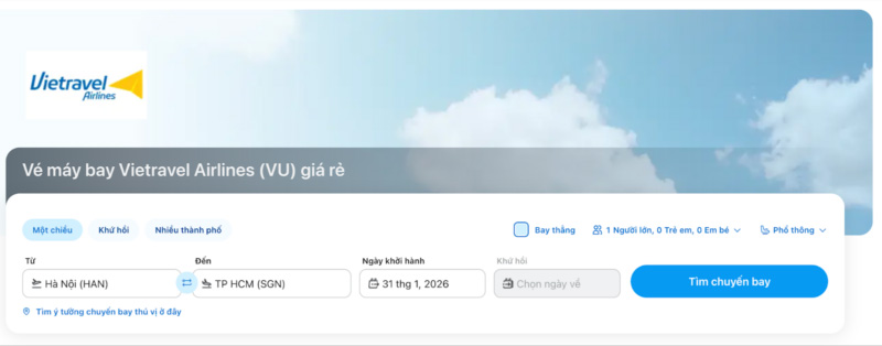 Cách check giá vé máy bay nội địa Vietravel Airlines nhanh và chính xác 4 Cách check giá vé máy bay nội địa Vietravel Airlines nhanh và chính xác 4